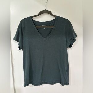 Madewell Women's Short-Sleeve V-Neck Tee in Deep Teal